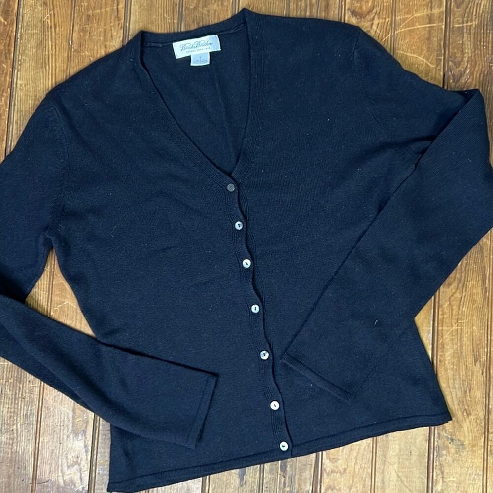 vintage 90s Brooks Brothers women’s cardigan sweater cashmere and silk black